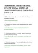 THE PSYCHIATRIC INTERVIEW 5 BY DANIEL J&NewLine;EXAM PREP 2026 FULL QUESTION AND&NewLine;SOLUTIONS GRADED A PLUS CLINICAL SKILLS&NewLine;COLLECTION