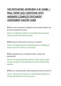 THE PSYCHIATRIC INTERVIEW 5 BY DANIEL J&NewLine;FINAL PAPER 2026 QUESTIONS WITH&NewLine;ANSWERS COMPLETE PSYCHIATRY&NewLine;ASSESSMENT MASTER GUIDE&NewLine;