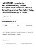 MAR3231 CH11&colon; Managing the&NewLine;Merchandise Planning Process&NewLine;&lpar;Goodman&rpar; Exam &vert; Questions with 100&percnt;&NewLine;Correct Answers &vert; Verified &vert; Latest Update&NewLine;2026&sol;2027 &vert; University of Florida