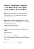 MIDWIFERY COMPREHENSIVE EXAM 2026&NewLine;CERTIFICATION EVALUATION TEST PAPER&NewLine;QUESTIONS SOLUTIONS GRADED A PLUS&NewLine;
