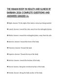 THE HUMAN BODY IN HEALTH AND ILLNESS BY&NewLine;BARBARA 2026 COMPLETE QUESTIONS AND&NewLine;ANSWERS GRADED A&plus;
