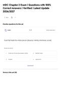 MDC Chapter 2 Exam &vert; Questions with 100&percnt;&NewLine;Correct Answers &vert; Verified &vert; Latest Update&NewLine;2026&sol;2027