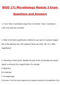 Ultimate BIOD 171 Essential Microbiology Module Exam 1&comma;2&comma;3&comma;4&comma;5&comma;6 & Final Exam Questions and Answers Latest 2026&ndash;2027 &vert; Lab Exams &ndash; Portage Learning &lpar;Package Deal&rpar; BIOD 171 Essential Microbiology Bundle 2026&ndash;2027 &vert; Modules 1&ndash;6 Exams & Verified Answers PDF 