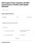 MDC Chapter 9 Exam &vert; Questions with 100&percnt;&NewLine;Correct Answers &vert; Verified &vert; Latest Update&NewLine;2026&sol;2027