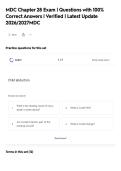 MDC Chapter 28 Exam &vert; Questions with 100&percnt;&NewLine;Correct Answers &vert; Verified &vert; Latest Update&NewLine;2026&sol;2027MDC