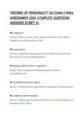 THEORIES OF PERSONALITY OA EXAM 2 FINAL&NewLine;ASSESSMENT 2026 COMPLETE QUESTIONS&NewLine;ANSWERS SCRIPT A&plus;