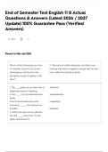 End of Semester Test English 11 B Actual Questions & Answers &lpar;Latest 2026 &sol; 2027 Update&rpar; 100&percnt; Guarantee Pass &lpar;Verified Answers&rpar;