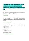 THEORIES OF PERSONALITY WGU D564&NewLine;CERTIFICATION EVALUATION 2026&NewLine;QUESTIONS AND SOLUTIONS FULL SCORE&NewLine;A&plus;