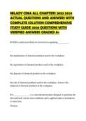 MILADY CIMA ALL CHAPTERS 2023 2024&NewLine;ACTUAL QUESTIONS AND ANSWERS WITH&NewLine;COMPLETE SOLUTION COMPREHENSIVE&NewLine;STUDY GUIDE 2026 QUESTIONS WITH&NewLine;VERIFIED ANSWERS GRADED A&plus;&NewLine;