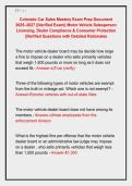 Colorado Car Sales Mastery Exam Prep Document &NewLine;2025&ndash;2027 &vert;&vert;Verified Exam&vert;&vert; Motor Vehicle Salesperson &NewLine;Licensing&comma; Dealer Compliance & Consumer Protection &NewLine;&vert;&vert;Verified Questions with Detailed Rationales