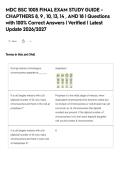 MDC BSC 1005 FINAL EXAM STUDY GUIDE -&NewLine;CHAPTHERS 8&comma; 9 &comma; 10&comma; 13&comma; 14 &comma; AND 18 &vert; Questions&NewLine;with 100&percnt; Correct Answers &vert; Verified &vert; Latest&NewLine;Update 2026&sol;2027