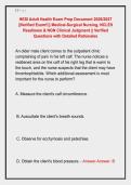HESI Adult Health Exam Prep Document 2026&sol;2027 &NewLine;&vert;&vert;Verified Exam&excl;&excl;&vert;&vert; Medical-Surgical Nursing&comma; NCLEX &NewLine;Readiness & NGN Clinical Judgment &vert;&vert; Verified &NewLine;Questions with Detailed Rationales 