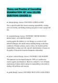 Theory and Practice of Counseling&NewLine;EXAMINATION SET 2026 SOLVED&NewLine;QUESTIONS GRADED A&plus;&NewLine;