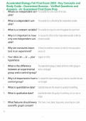 Accelerated Biology Fall Final Exam 2025 - Key Concepts and Study Guide - Guaranteed Success - Verified Questions and Answers - A&plus; Guaranteed Final Exam Prep