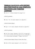 THOMAS CALCULUS 14TH EDITION&NewLine;SOLUTION MANUAL 2026 COMPLETE&NewLine;SOLUTIONS AND VERIFIED&NewLine;ANSWERS&NewLine;