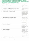 Comprehensive Biology Study Guide - Cell Biology&comma; Genetics&comma; Evolution&comma; and Ecology - Guaranteed Success - Verified Questions and Answers - A&plus; Guaranteed Exam Prep