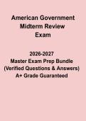 American Government 2026 Midterm Review Exam PDF &ndash; Practice Test&comma; Study Guide&comma; and Exam Preparation for 2026&ndash;2027