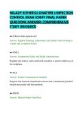 MILADY ESTHETICS CHAPTER 5 INFECTION&NewLine;CONTROL EXAM SCRIPT FINAL PAPER&NewLine;QUESTIONS ANSWERS COMPREHENSIVE&NewLine;STUDY RESOURCE&NewLine;