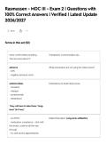 Rasmussen - MDC III - Exam 2 &vert; Questions with&NewLine;100&percnt; Correct Answers &vert; Verified &vert; Latest Update&NewLine;2026&sol;2027