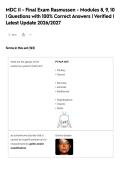 MDC II - Final Exam Rasmussen - Modules 8&comma; 9&comma; 10&NewLine;&vert; Questions with 100&percnt; Correct Answers &vert; Verified &vert;&NewLine;Latest Update 2026&sol;2027