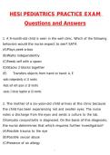 2026 HESI Pediatrics Practice Exam Latest 2026 Actual Questions & Verified Answers &lpar;2026 &sol; 2027&rpar; A&plus; Grade 100&percnt; Guarantee Verified by Experts&period;