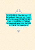 NGN HESI Exit Exam Review &ndash; 130 Recent Exam Questions and Correct Verified Answers &sol; HESI EXIT NGN Exam 2026-2027 Prep &lpar;130 Ideal Questions and Answers for the 20262027 HESI Exit Exam Prep&rpar; 