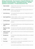 Biology Study Guide - Key Concepts in Scientific Methods&comma; Cell Structure&comma; and Biochemistry - Guaranteed Success - Verified Questions and Answers - A&plus; Guaranteed Exam Prep
