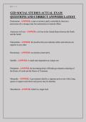 GED SOCIAL STUDIES ACTUAL EXAM QUESTIONS AND CORRECT ANSWERS&vert; LATEST 