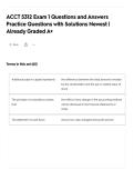 ACCT 5312 Exam 1 Questions and Answers Practice Questions with Solutions Newest &vert; Already Graded A&plus;
