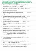 Psychology of Crime Mid-Term Study Guide and Quizzes - Guaranteed Success - Verified Questions and Answers - A&plus; Guaranteed Midterm Exam Prep