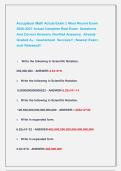 Accuplacer Math Actual Exam &vert;&vert; Most Recent Exam &NewLine;2026-2027 Actual Complete Real Exam  Questions  &NewLine;And Correct Answers &lpar;Verified Answers&rpar;  Already &NewLine;Graded A&plus; &vert; Guaranteed  Success&excl;&excl; &vert; Newest Exam &vert; &NewLine;Just Released&excl;&excl; 
