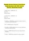 Republic Airways Entrance Actual Exam &NewLine;Study Questions with 100&percnt; Correct &NewLine;Answers &vert; Brand New Version 