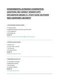 ENVIRONMENTAL ECONOMICS EXAMINATION &NewLine;QUESTIONS AND CORRECT ANSWER WITH &NewLine;EXPLANATION GRADED A&plus; STUDY GUIDE 
