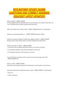 NYS NOTARY STUDY GUIDE &NewLine;QUESTIONS AND CORRECT ANSWERS &NewLine;2026&sol;2027 LATEST UPDATED&excl;&excl; 