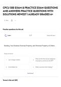 CPCU 500 EXAM & PRACTICE EXAM QUESTIONS AND ANSWERS PRACTICE QUESTIONS WITH SOLUTIONS NEWEST &vert; ALREADY GRADED A&plus;