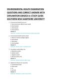 ENVIRONMENTAL HEALTH EXAMINATION &NewLine;QUESTIONS AND CORRECT ANSWER WITH &NewLine;EXPLANATION GRADED A&plus; STUDY GUIDE 
