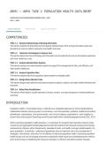 WGU D029 ARM1 TASK1- POPULATION HEALTH DATA BRIEF &vert; LATEST UPDATE WITH COMPLETE SOLUTIONS
