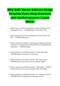 WGU D487 Secure Software Design &NewLine;Complete Exam Study Questions &NewLine;with Verified Answers &vert; Latest &NewLine;Edition 