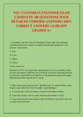 NYC CUSTODIAN ENGINEER EXAM COMPLETE 300 QUESTIONS WITH DETAILED VERIFIED ANSWERS &lpar;100&percnt; CORRECT ANSWERS &sol;ALREADY GRADED A&plus;