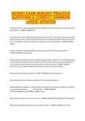 NOTARY EXAM 2026&sol;2027 PRACTICE &NewLine;QUESTIONS & CORRECT ANSWERS &NewLine;LATEST UPDATED 