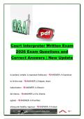 Court Interpreter Written Exam 2026 Questions and Correct Answers &lpar;18 Updated Vocabulary Questions&rpar; &ndash; Legal English&comma; Idioms&comma; Advanced Vocabulary & Interpreter Certification Review