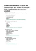 EPIDEMIOLOGY EXAMINATION QUESTIONS AND &NewLine;CORRECT ANSWER WITH EXPLANATION GRADED A&plus; &NewLine;STUDY GUIDE 