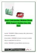 Court Interpreter Written Exam 2026 Expert Verified Questions and Correct Answers &lpar;85 Exam Questions&rpar; &ndash; Court Procedures&comma; Legal Terminology&comma; Ethics&comma; Jury Selection & Interpreter Certification