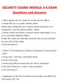 Security Guard Module 4-6 Exam Latest 2026 Actual Questions & Verified Answers &lpar;Latest 2026 &sol; 2027 Updated&rpar; A&plus; Grade 100&percnt; Guarantee Verified by Experts&period;