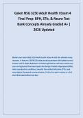 Galen NSG 3250 Adult Health I Exam 4 &NewLine;Final Prep&colon; BPH&comma; STIs&comma; & Neuro Test &NewLine;Bank Concepts Already Graded A&plus; &vert; &NewLine;2026 Updated 