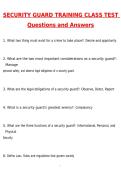 Security Guard Training Class Exam Latest 2026 Actual Questions & Verified Answers &lpar;Latest 2026 &sol; 2027 Updated&rpar; A&plus; Grade 100&percnt; Guarantee Verified by Experts&period;