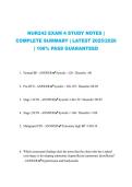 NUR242 EXAM 4 STUDY NOTES &vert; COMPLETE SUMMARY &vert; LATEST 2025&sol;2026 &vert; 100&percnt; PASS GUARANTEED&NewLine;