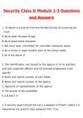 CLASS D Security Module 1-3 Test &sol; Exam Latest 2026 Actual Questions & Verified Answers &lpar;Latest 2026 &sol; 2027 Updated&rpar; A&plus; Grade 100&percnt; Guarantee Verified by Experts&period;