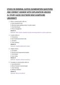 ETHICS IN CRIMINAL JUSTICE EXAMINATION QUESTIONS &NewLine;AND CORRECT ANSWER WITH EXPLANATION GRADED &NewLine;A&plus; STUDY GUIDE