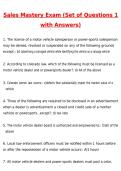 Colorado Sales Mastery Exam &lpar;Set of Questions 1&rpar; Latest 2026 Actual Questions & Verified Answers &lpar;Latest 2026 &sol; 2027 Updated&rpar; A&plus; Grade 100&percnt; Guarantee Verified by Experts&period;